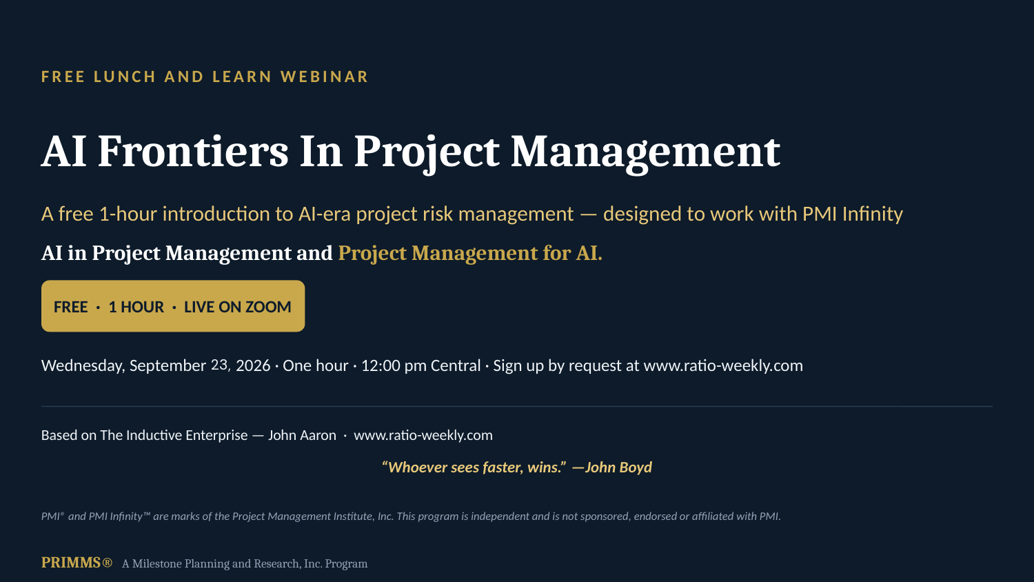 Frontiers webinar — slide 1 of 7: title and invite