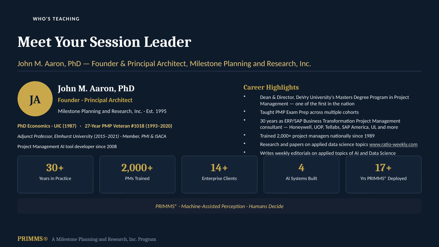 Frontiers webinar — slide 6 of 7: meet your session leader